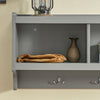 SoBuy FHK28-HG Porte Manteau Mural, Étagère de Rangement, Meuble Entrée, Vestiaire avec 3 Compartiments et 4 Crochets Doubles, 100x25x35 cm, Gris
