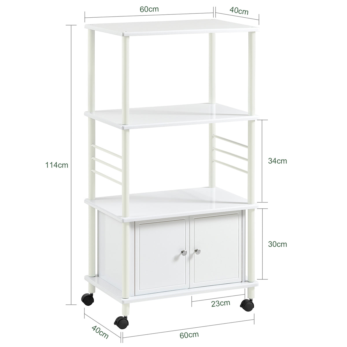 sebuyfr.comG12-W Meuble rangement cuisine roulant en bois, Chariot de cuisine de service