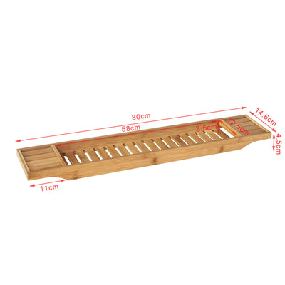 sebuyfr.comG212-N Plateau de Baignoire Extra Long et Verni avec Support Verre à Vin et Bougie, Design Fonctionnel, Usage Quotidien, Pratique – Bambou, Naturel