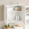 sebuyfr.comG231-W Armoire Murale Salle de Bain avec Porte et Étagère Réglable – L60×P30×H60 cm, Charge 25 kg, MDF E1, Blanc