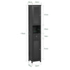 sebuyfr.comG236-DG Colonne Salle de Bain avec 2 Portes, 1 Tiroir et Niche Ouverte, pour Salle de Bain et WC, Rangement Optimisé – L32×P30×H170 cm, Gris Foncé
