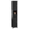 sebuyfr.comG236-DG Meuble Colonne Salle de Bain Armoire Rangement Haute avec 2 Portes, 1 Tiroir et Niche Ouverte Meuble de Range