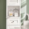 sebuyfr.comG236-W Colonne de Salle de Bain – 32 cm, 2 Portes Persiennes, Tiroir et Niche, Blanc