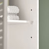 sebuyfr.comG236-W Colonne de Salle de Bain – 32 cm, 2 Portes Persiennes, Tiroir et Niche, Blanc
