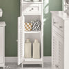 sebuyfr.comG236-W Colonne de Salle de Bain – 32 cm, 2 Portes Persiennes, Tiroir et Niche, Blanc