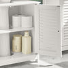 sebuyfr.comG237-II-W Meuble Sous Vasque 60 cm avec Porte à Lamelles – Étagère Réglable, Blanc