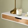 sebuyfr.comG93-WN Étagère Murale avec Tiroir - Étagère Flottante Moderne pour Entrée, Salon, Cuisine & Chambre - Blanc & Nature 60x24x8cm