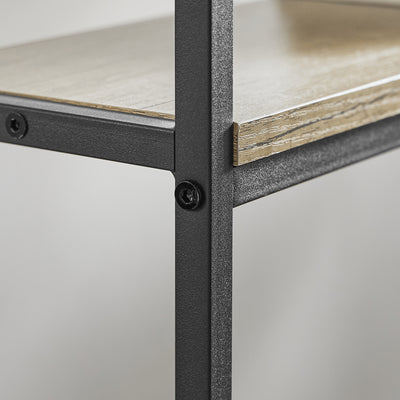 SoBuy FSB49-PZ Table Console Meuble Entrée Couloir avec 3 Étagères de Rangement, Étagères arrière Canapé, Style Industriel pour Salon ou Hall - L120xP20xH77cm, Métal & Bois
