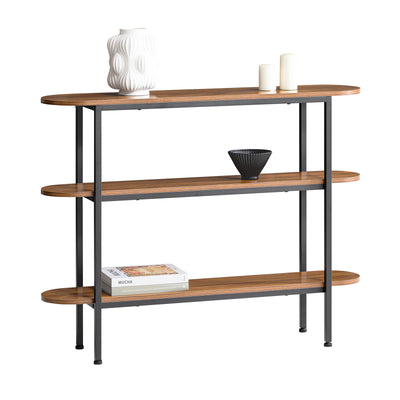 SoBuy FSB67-WS Table Console Bout de Canapé Table d'Appoint Réglable en Hauteur Table d’Entrée Buffet avec 2 Compartiments Ét