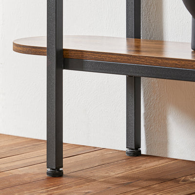 SoBuy FSB67-WS Table d’Appoint avec 2 Compartiments, Style Industriel, Design Fonctionnel, Usage Quotidien, Format Pratique – L110×P25×H86 cm, Noyer et Noir