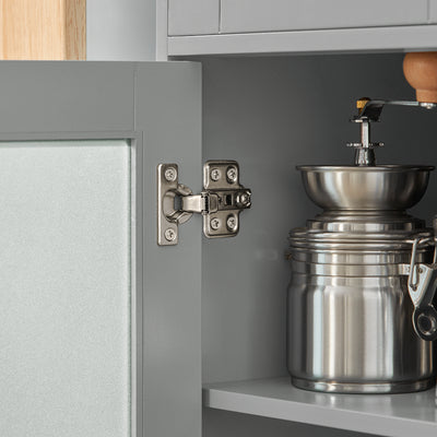 SoBuy FSB78-HG Desserte Cuisine avec Roulettes, Roues et Support Micro-Ondes, Mobile, pour Cuisine et Salle à Manger, Usage Quotidien – L88,5×P40×H89 cm, Gris