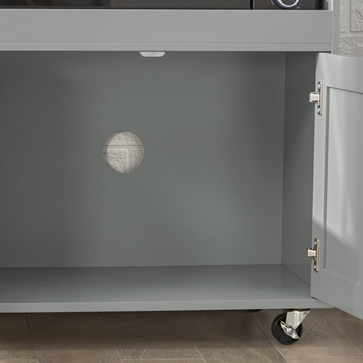 SoBuy FSB78-HG Desserte Cuisine avec Roulettes, Roues et Support Micro-Ondes, Mobile, pour Cuisine et Salle à Manger, Usage Quotidien – L88,5×P40×H89 cm, Gris