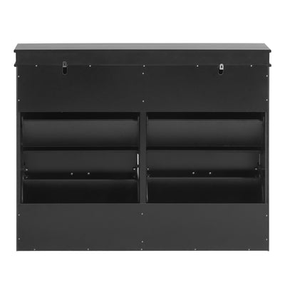 SoBuy FSR79-SCH Armoire à Chaussures 4 Abattants – Séparateurs Réglables, Dos Aéré, Certifiée FSC® – 105×24×83 cm, Noir