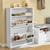 SoBuy FSR87-W Armoire à Chaussures 2 Abattants et Compartiment Ouvert – 80×24×110 cm, 50 kg, MDF E1, Blanc