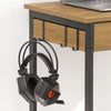 SoBuy FWT43-N Petit Bureau avec 1 Tiroir et 2 Crochets Bureau Gaming avec Etagères de Rangement Desk Multifonctionnel pour Chambre Table Gaming Naturel 60x40x77cm