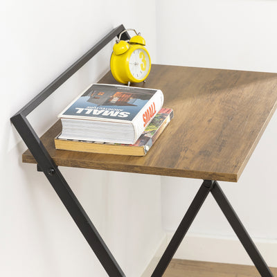 SoBuy FWT88-F Table Pliant pour Petits Espaces, Bureau d'Ordinateur Table d’Etude Bureau Portable à Domicile, Salon, Chambre, Aucun Assemblage Requis Design Industriel