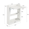 SoBuy FWT92-W Bureau Gaming Bureau avec Rangement Table Pliable d'Ordinateur Rabattable Table Gaming Desk Multifonctionnel avec Etagères de Rangement Blanc 64x58x82cm