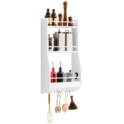 SoBuy KCR12-W Étagère à Suspendre Étagere Rangement murale Étagère à Épices Rangement Cuisine Étagère de salle de bain