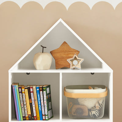 SoBuy KMB58-W Bibliothèque Enfant avec 2 Compartiments et 2 Portes, pour Chambre d’Enfant, Rangement Optimisé, Design Fonctionnel – L63×P30×H103 cm, Blanc