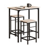 SoBuy OGT10-N Set de 1 Table + 2 Tabourets avec repose-pieds Table haute cuisine