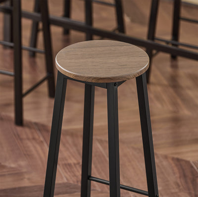 SoBuy OGT22-SCH Ensemble Table Haute et 4 Tabourets de Bar avec Repose-Pieds – L120×P40×H100 cm, Tabouret 150 kg, MDF + Acier Noir